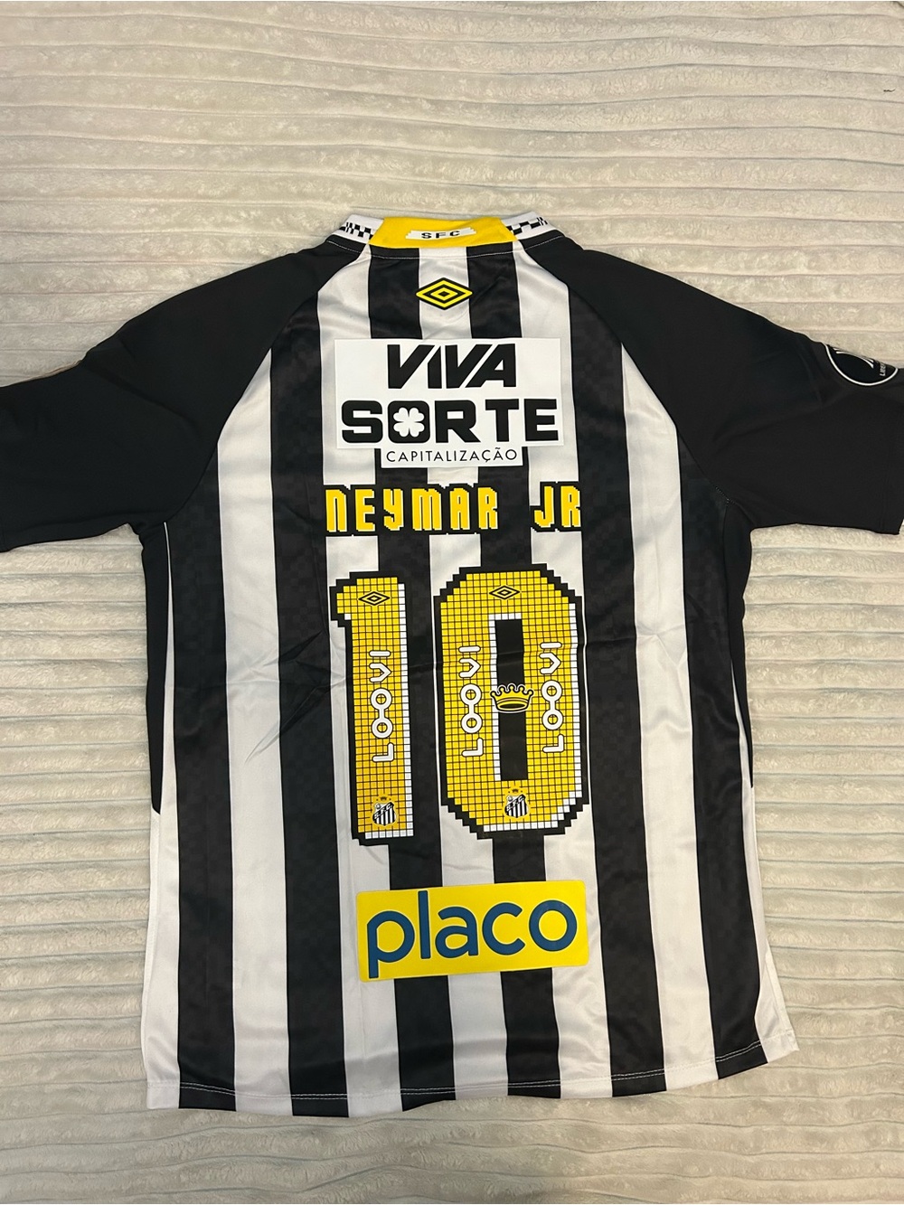 Umbro Santos FC Black & White Striped Home Jersey
